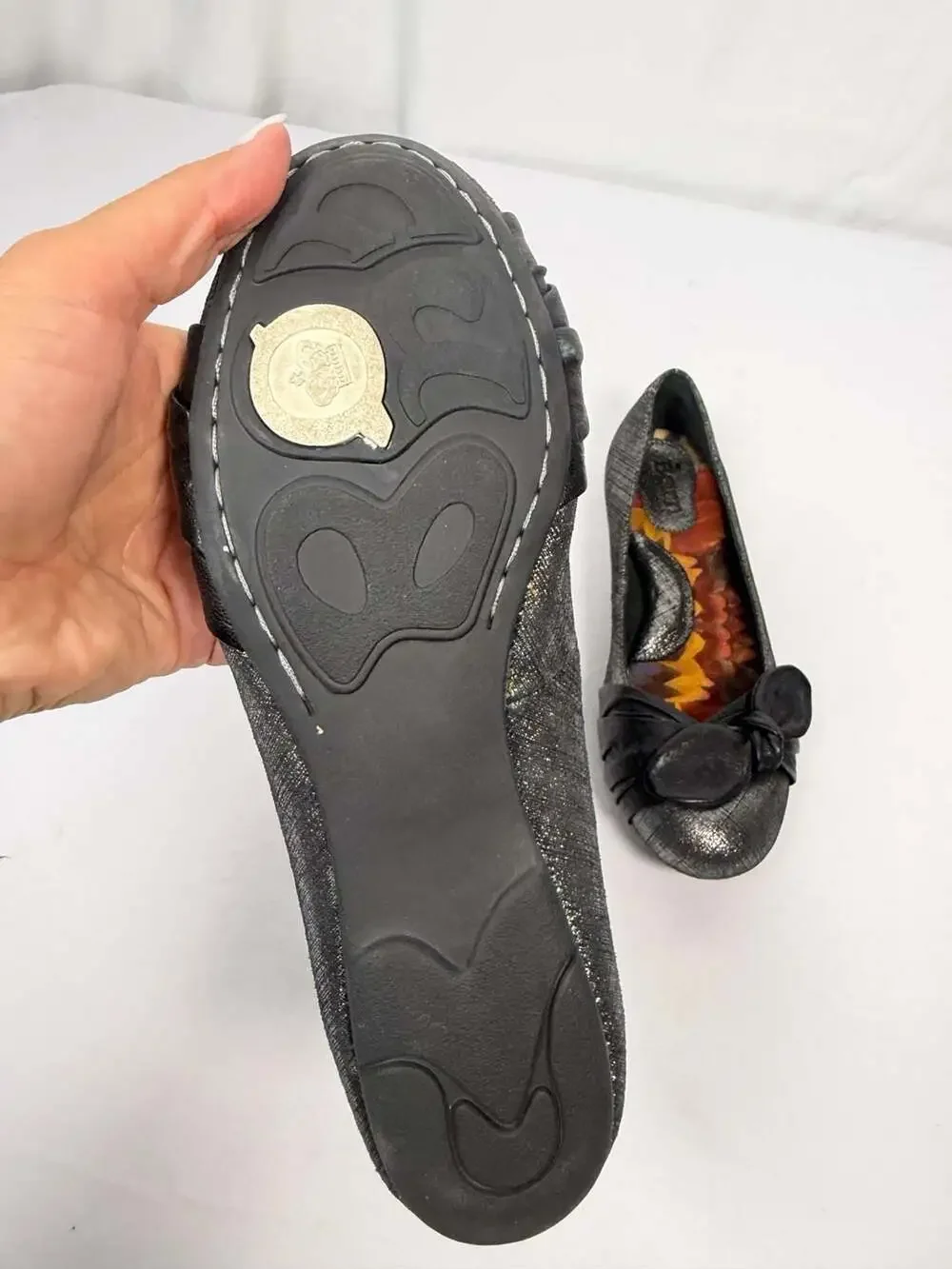 Born Lilly Metallic Leather Bow Knot Ballet Flats
